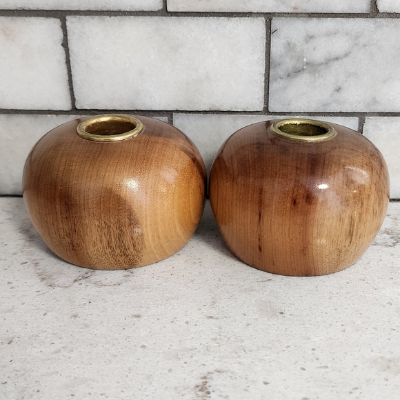 Vintage Accents Vintage Mid Century Modern Myrtlewood Round Taper